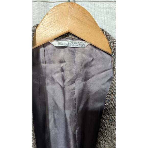 Lands End Donegal Tweed Light Brown Taupe Blazer Sport Coat Jacket Mens 44R - Picture 10 of 10